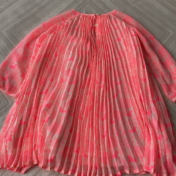Gap Girls Neon Pink Unicorn Printed Pleated Dress - Picture 6 of 6
